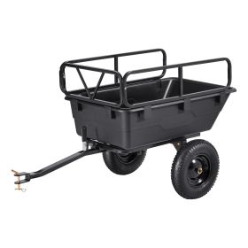 VEVOR Dump Trailer 500 lbs 10 Cu. Ft Tow Behind Plastic Garden ATV Trailer Cart