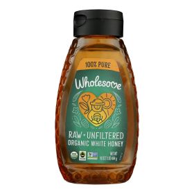 Wholesome Sweeteners Honey - Organic - White - Unfliltered - Squeeze - Case Of 6 - 16 Oz