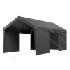 Carport Car Canopy 12x20FT Heavy Duty Outdoor Car Shelter with Sidewalls Grey