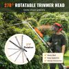 VEVOR 15.7-inch 26CC 2 Cycle Gas Hedge Trimmer, Gas Powered Pole Hedge Trimmer with Dual Sided Dual Action Blade, 270° Adjustable Trimmer Head