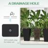 Set of 3 Tall Planters with Drainage Hole, 24" Outdoor Flower Plant Pots, Indoor Planters for Porch, Front Door, Entryway, Patio and Deck, Black