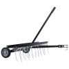 40-Inch Lawn Sweeper Tow Behind Dethatcher, Landscape Rake, Lawn Tractor Rake, Tine Tow Dethatcher Pull Behind Mower