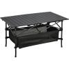 Folding Aluminum Camping Table with Carry Bag Lightweight Portable Medium Size Table for Indoor Outdoor Use Perfect for Backyard BBQ Patio Beach Picni