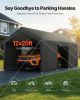 Carport Car Canopy 12x20FT Heavy Duty Outdoor Car Shelter with Sidewalls Grey