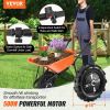 VEVOR Electric Wheelbarrow Cart, 500W Powered Utility Garden Wagon Dump Cart, 4 Cu. Ft. Load & 330 lbs Capacity with Metal Handle & 16" Track Wheels