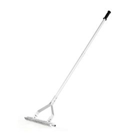 Garden Tools Outdoor Lawn Rake for Garden/Lawn/Farm (Color: Silver, Type: Hand Tools)