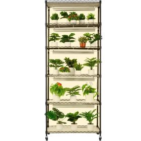 VEVOR Plant Stand with Grow Light, 6-Tier Large Tall Plant Shelf with 150W Full Spectrum Grow Light (Total Power: 150W, size: W75 x H180 cm)
